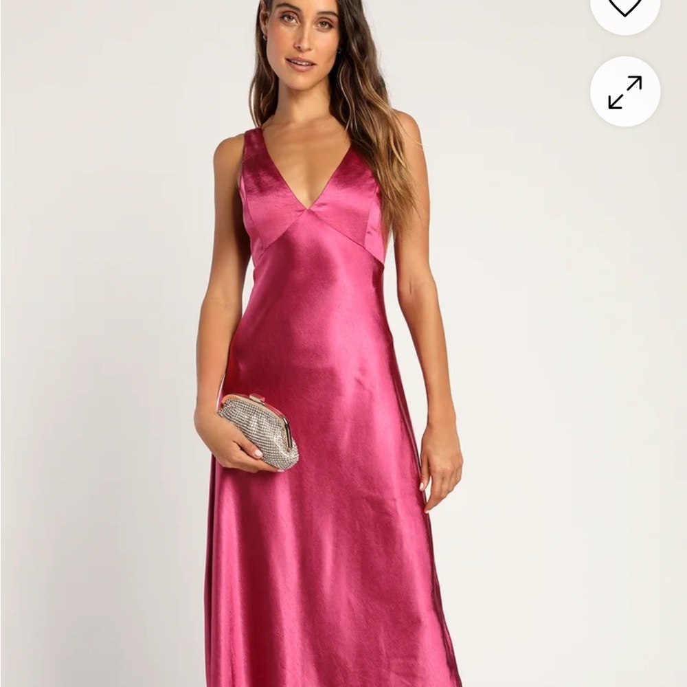 Lulu's  Satin Midi Dress
